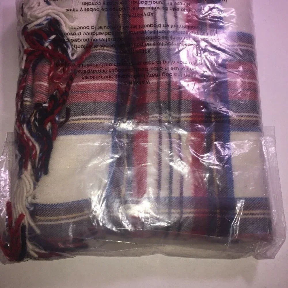 Charter Club Tartan Plaid Cashmink Blanket Scarf